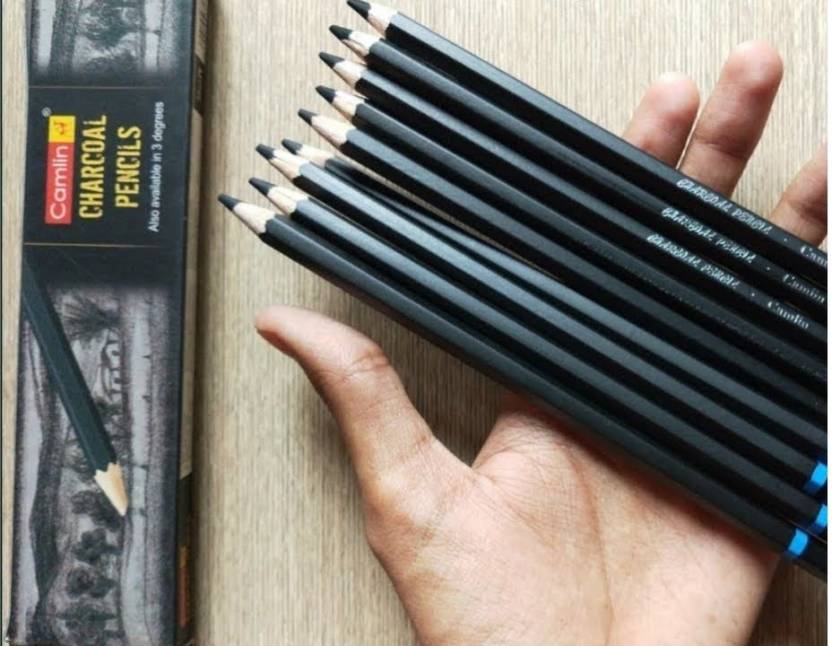 Buy Camlin Charcoal Pencils Assorted pack of 3 grades Online in