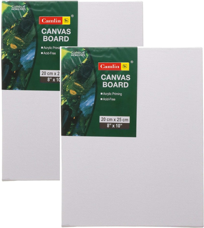 Camlin Canvas Board (8 inch x 10 inch) Set of 2 Pc