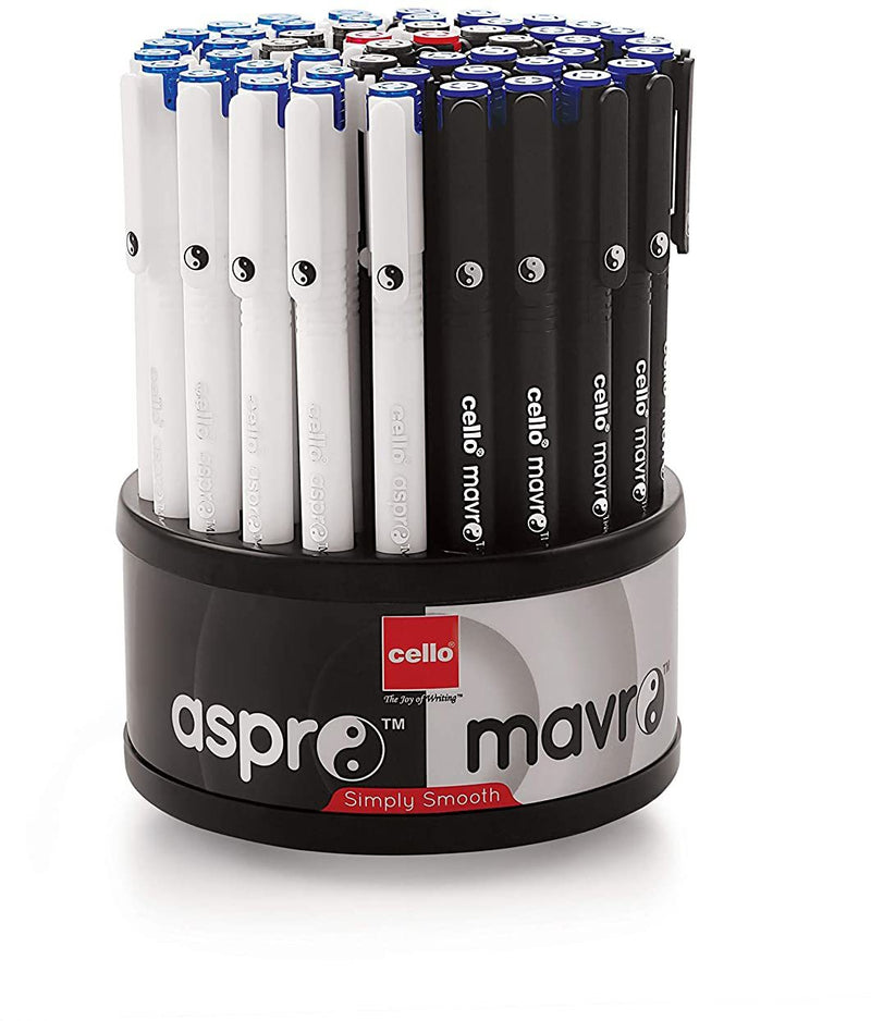 Cello Aspro Mavro Ball Pen (Pack of 50, Ink Color - Black)