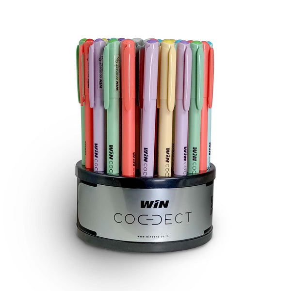 WIN Connect 50 Pens (45 Blue & 5 Black) | 0.7mm Diamond Cut Tip | Ball Pen for Exams | Smooth Writing | Pens for Students | Jumbo Refills | Long Lasting Pens