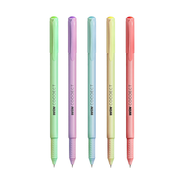 WIN Connect Ball Pens | 10 Blue Pens | 0.7 mm Diamond Cut Tip | Comfortable Grip | Jumbo Refills | Students, Exams Uses | Smooth Writing | Long Lasting Pens | Stationery Set | Ideal for School, Office & Business | Premium