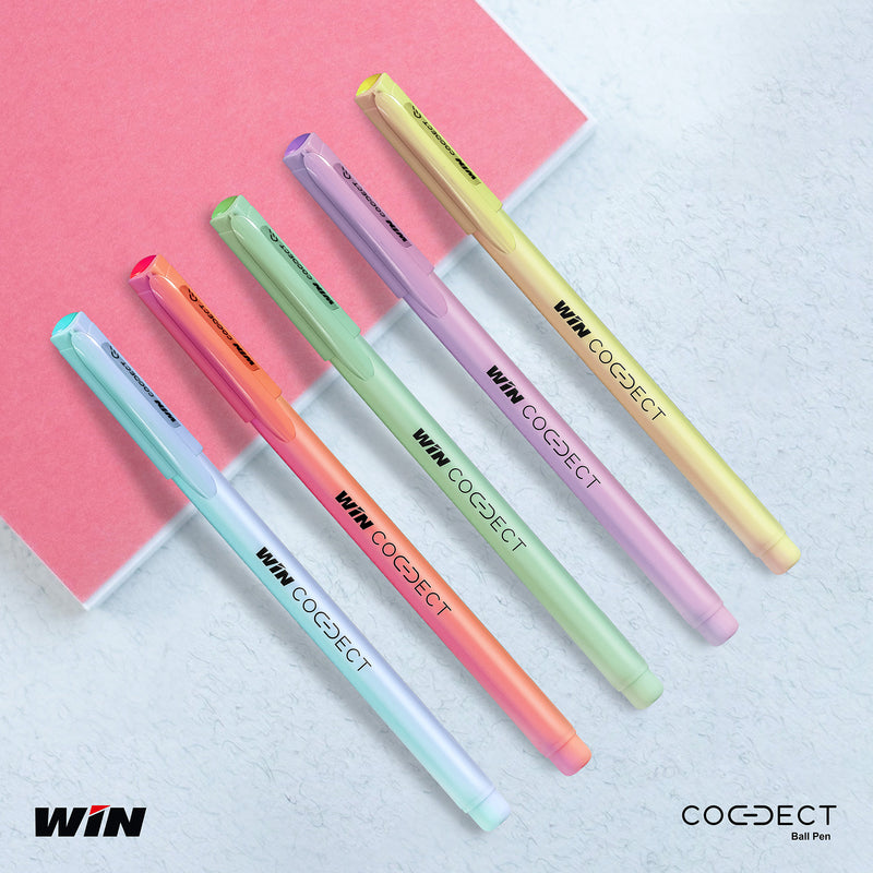 WIN Connect 50 Pens (45 Blue & 5 Black) | 0.7mm Diamond Cut Tip | Ball Pen for Exams | Smooth Writing | Pens for Students | Jumbo Refills | Long Lasting Pens