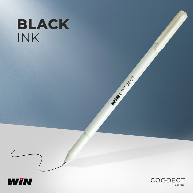 WIN Connect Ball Pens Set | 20 Pens (10 Blue Ink & 10 Black Ink) | Diamond Cut Tip | 0.7mm Tip | Ball Pen for Exams | Smudge Free Writing | Ideal fo Students & Professionals Stationery