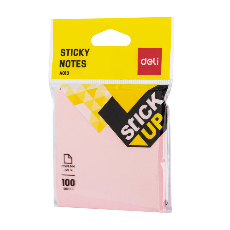 Deli WA01302 Sticky Notes, 100 Sheets, 70 gsm, 76x76mm, Assorted, 1 Pc