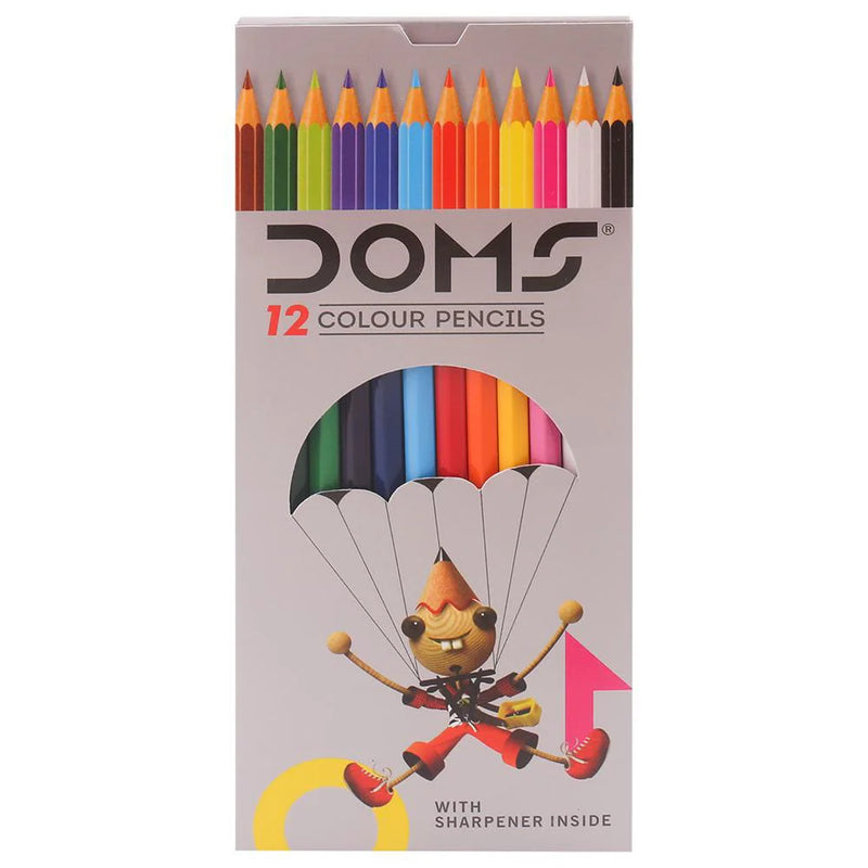 DOMS 12 Hexagonal Shaped Color Pencils (Set of 1, Multicolor)