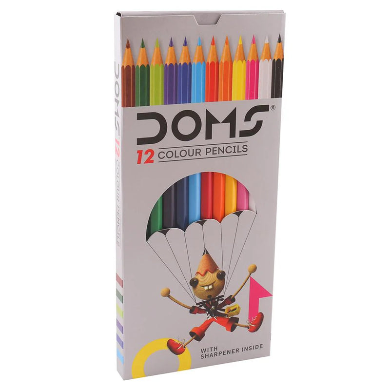 DOMS 12 Hexagonal Shaped Color Pencils (Set of 1, Multicolor)