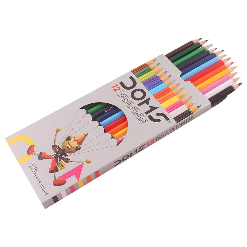 DOMS 12 Hexagonal Shaped Color Pencils (Set of 1, Multicolor)