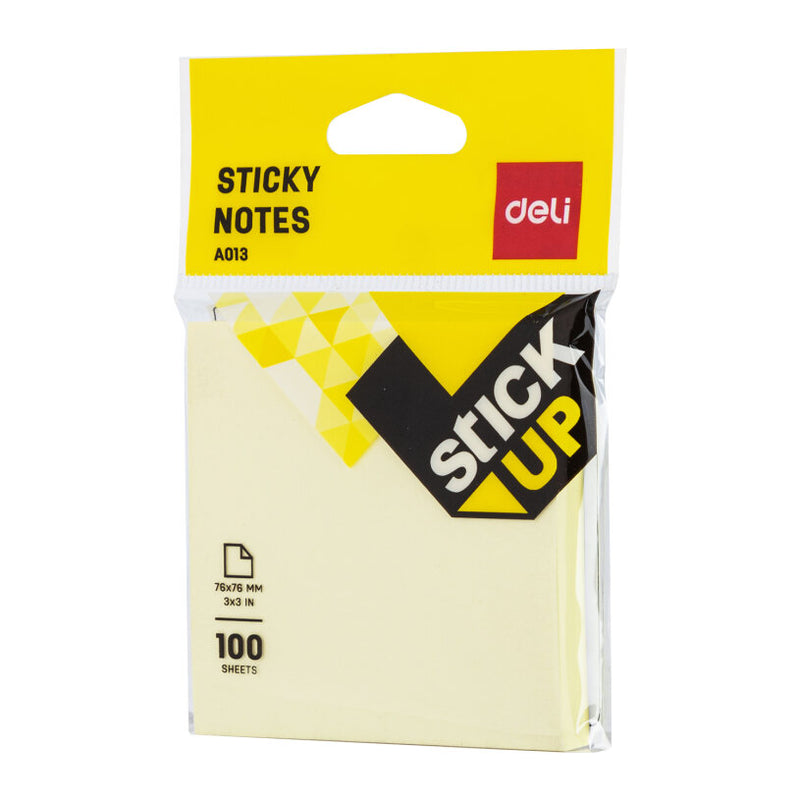 Deli WA01302 Sticky Notes, 100 Sheets, 70 gsm, 76x76mm, Assorted, 1 Pc