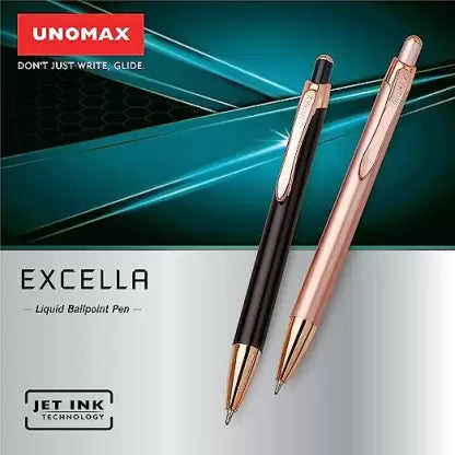 UNOMAX Excella Premium Metal Body Jet Ink Technology Ball Pen (Pack of 6, Ink Color - Blue)