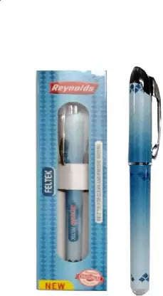 Reynolds Feltek Gel Pens 0.5mm Set of 4 Pens Blue Roller Ball Pen (Ink Color - Blue)