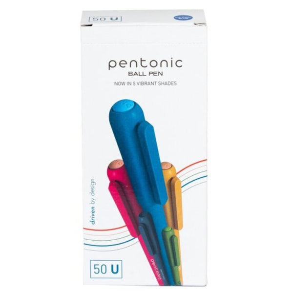 Pentonic Colors Ball Pen, Blue Ink, Assorted Body , 50 Pcs Box , Pack of 1
