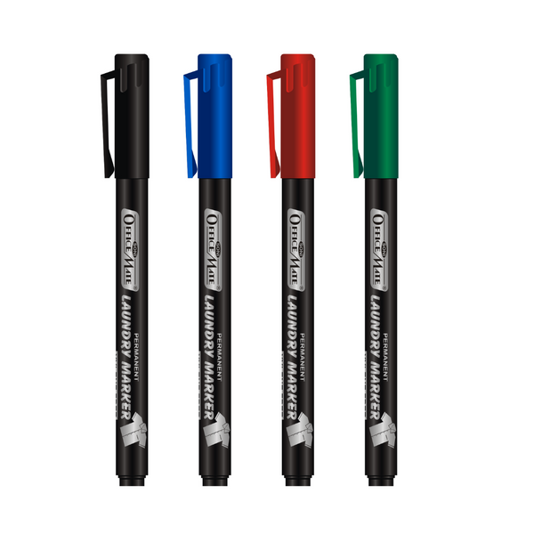 Soni Officemate Fine Tip Laundry Markers Pen - Pack of 4 (Mix Color)