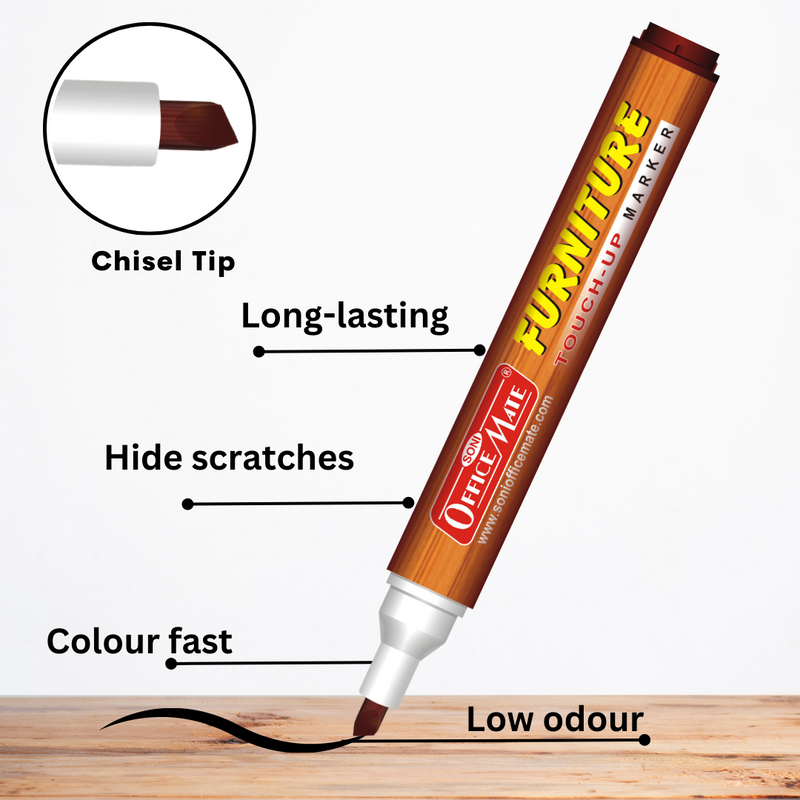 Soni Officemate Permanent Furniture Marker Pen Set-Wood Drawing Marker 5 Pcs in Pack