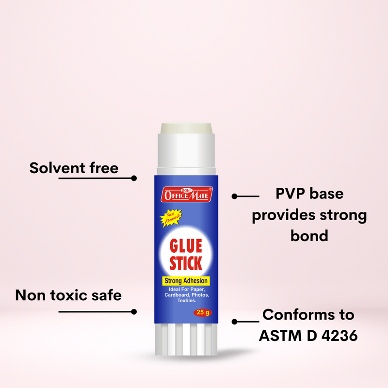 Soni Officemate 25 Gm Glue Stick Non Toxic Transparent Adhesive for Decorations and Craft Projects pack of 4