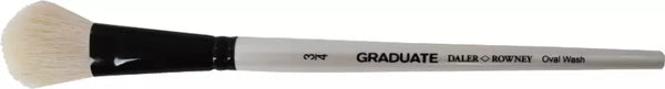 Daler-Rowney Graduate Short Handle White Goat Oval Wash Paint Brush (3/4 Inches) Pack of 1