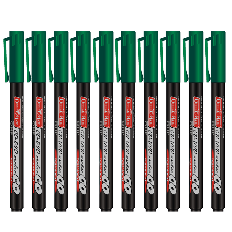 Soni Officemate CD/DVD Marker - Pack of 10 (Green)
