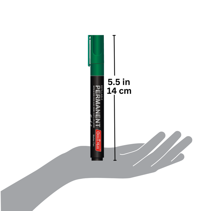 Soni Officemate Permanent Marker - Pack of 10 (Green)
