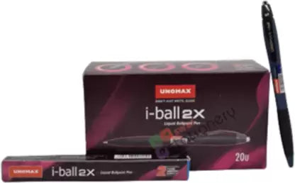 UNOMAX I-Ball 2x Ball Pen (Pack of 20, Ink Color - Blue)