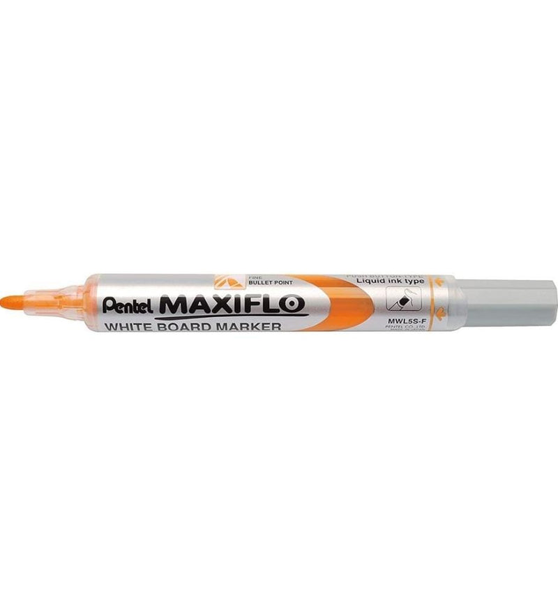 Pentel MWL5S-F MAXIFLOW WHITEBOARD MARKER BULLET FINE ORANGE