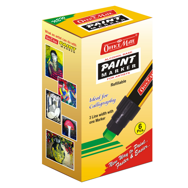 Soni Officemate Jumbo Paint Markers - (Pack of 6_Mix Color))