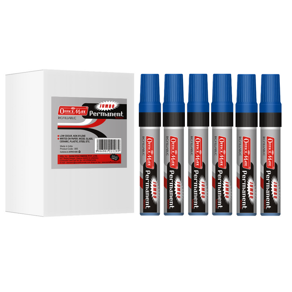 Soni Officemate  Jumbo Permanent Marker - Pack of 6 (Blue)
