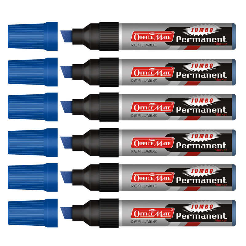 Soni Officemate  Jumbo Permanent Marker - Pack of 6 (Blue)
