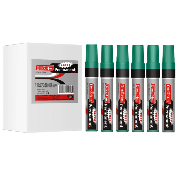 Soni Officemate  Jumbo Permanent Marker - Pack of 6 (Green)