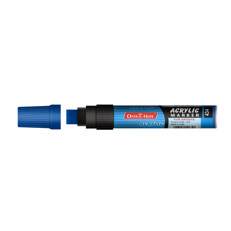 Soni Officemate Jumbo Acrylic Markers blue- (Pack of 1)