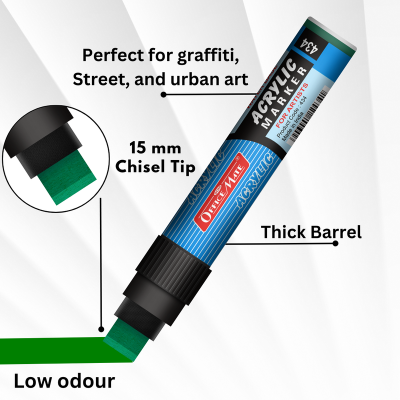 Soni Officemate Jumbo Acrylic Markers GREEN- (Pack of 1)