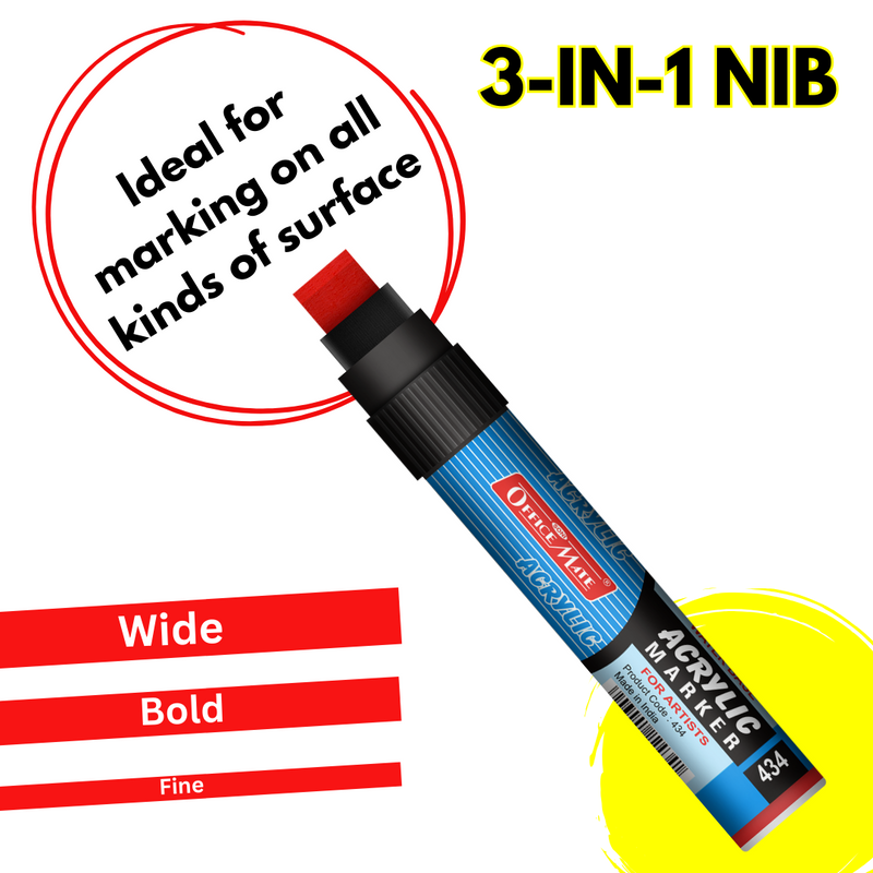 Soni Officemate Jumbo Acrylic Markers red- (Pack of 1)