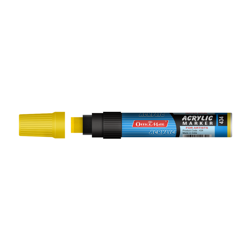 Soni Officemate Jumbo Acrylic Markers YELLOW- (Pack of 1)