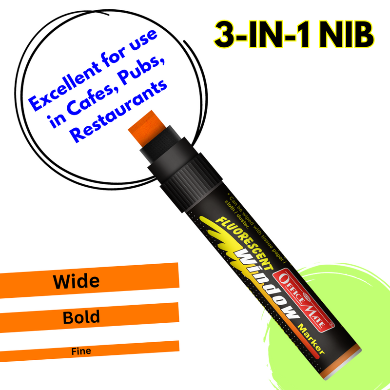 Soni Officemate Jumbo WINDOW Markers orange - (Pack of 1)