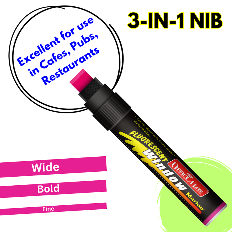 Soni Officemate Jumbo WINDOW Markers Pink - (Pack of 1)