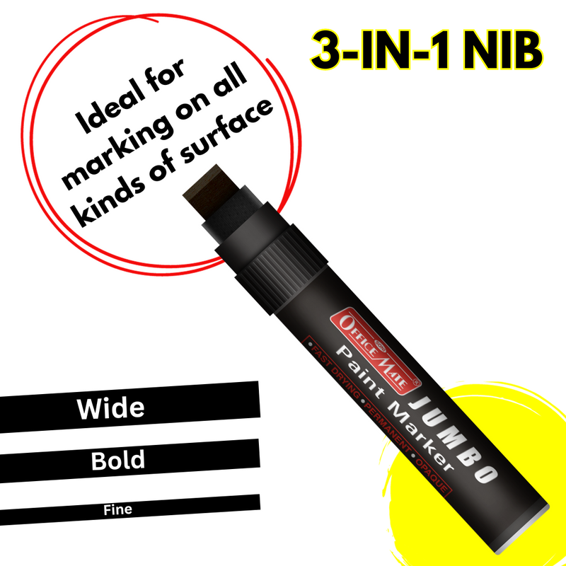Soni Officemate Jumbo Paint Markers Black- (Pack of 1)