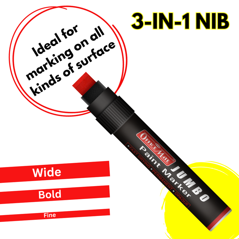 Soni Officemate Jumbo Paint Markers Red- (Pack of 1)