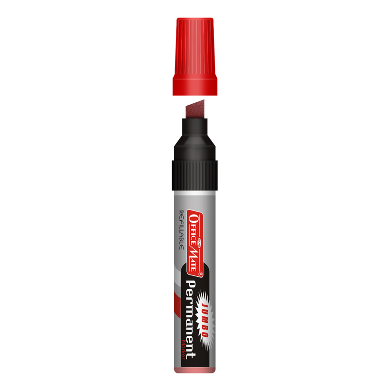 Soni Officemate Jumbo Permanent Marker  Red- Pack of 1
