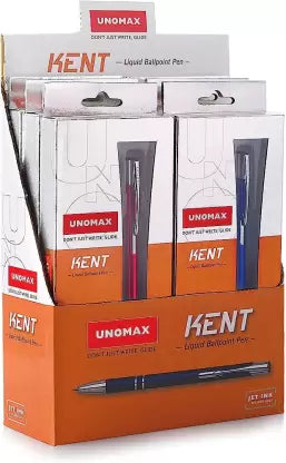 UNOMAX Kent Ball Pen (Pack of 24, Ink Color - Blue)