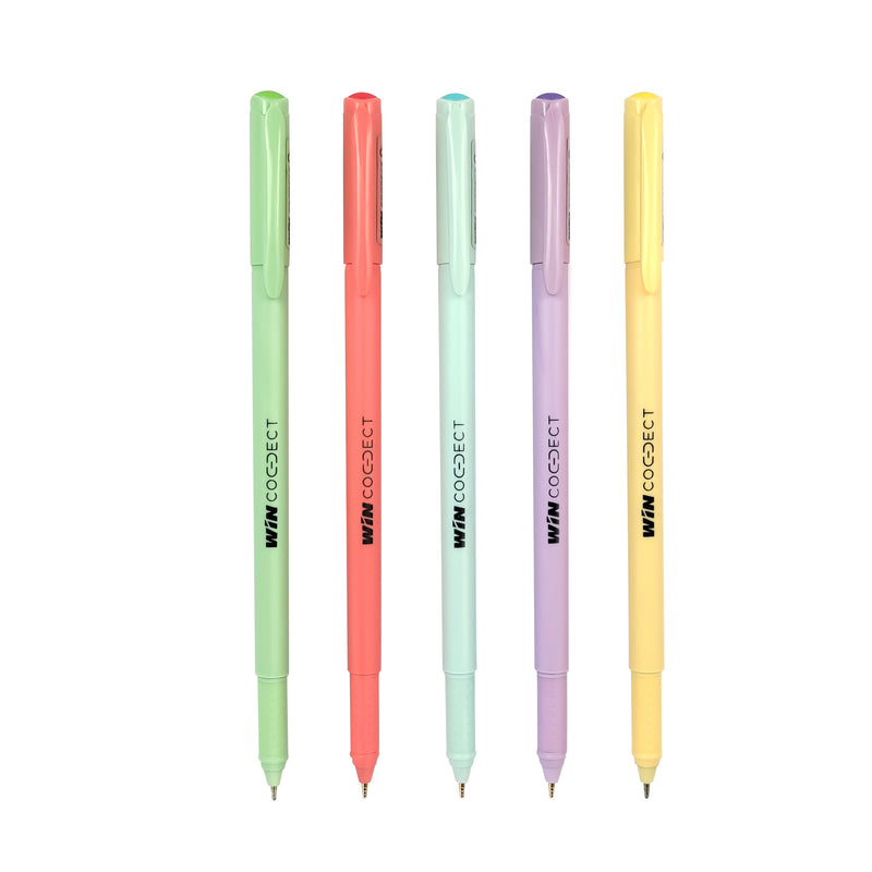 WIN Connect Ball Pens | 10 Blue Pens | 0.7 mm Diamond Cut Tip | Comfortable Grip | Jumbo Refills | Students, Exams Uses | Smooth Writing | Long Lasting Pens | Stationery Set | Ideal for School, Office & Business | Premium