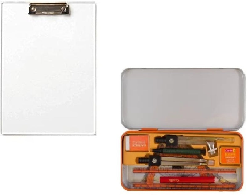 Camlin MATHEMATICAL DRAWING INSTRUMENT BOX WITH S572 TRANSPOARDARENT EXAM BOARD ()