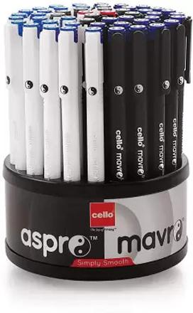 Cello Mavro and Apsro Ball Pen (Pack of 50, Ink Color - Blue)