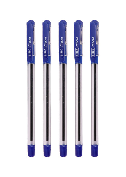 LINC Maxo Fine Ball Pen (Blue Ink, 5 Pcs Pouch, Pack of 2)