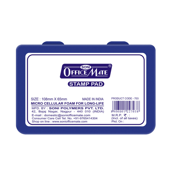Soni Officemate Stamp Pad Medium - Pack of 10 (Blue)