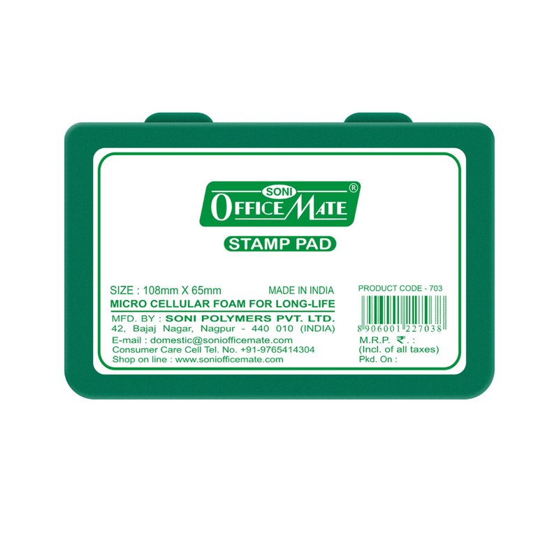 Soni Officemate Stamp Pad Medium - Pack of 10 (Green)