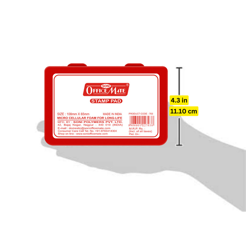 Soni Officemate Stamp Pad Medium - Pack of 10 (Red)