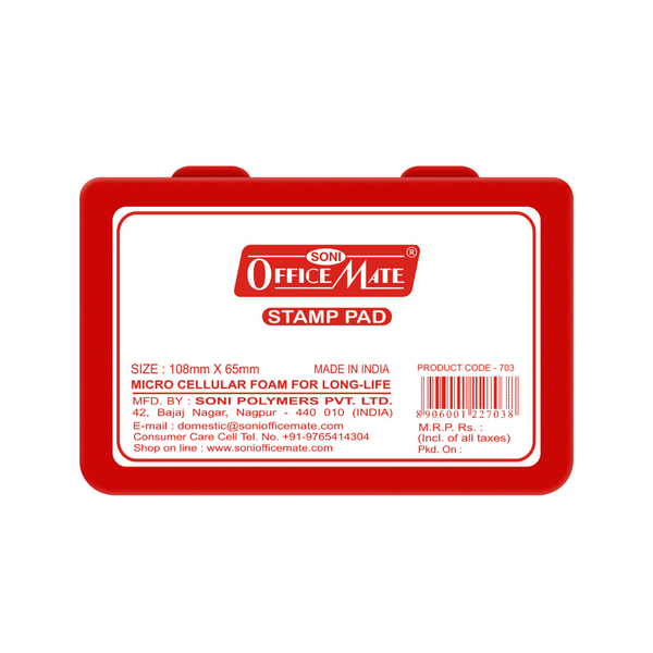 Soni Officemate Stamp Pad Medium - Pack of 10 (Red)