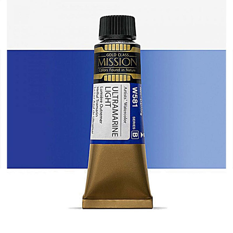 Mijello Mission Gold Class Professional Grade Extra-Fine Watercolour - Ultramarine light (581) - 15 Ml