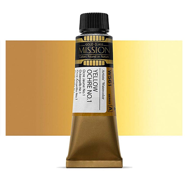 Mijello Mission Gold Class Professional Grade Extra-Fine Watercolour - Yellow Ochre No.1 (561) - 15 Ml