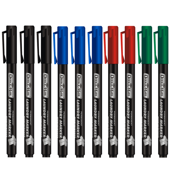 Soni Officemate Fine Tip Laundry Markers Pen - Pack of 10 (Mix Color)