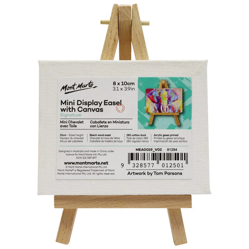 Mont Marte Mini Display Easel with Canvas Signature 8 x 10cm (3.1 x 3.9in)