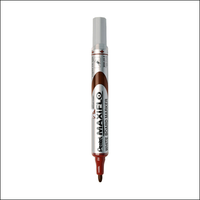 Pentel MWL5S-E MAXIFLOW WHITEBOARD MARKER BULLET FINE -BROWN INK
